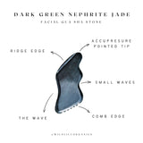 Dark Green Nephrite Jade Gua Sha Stone